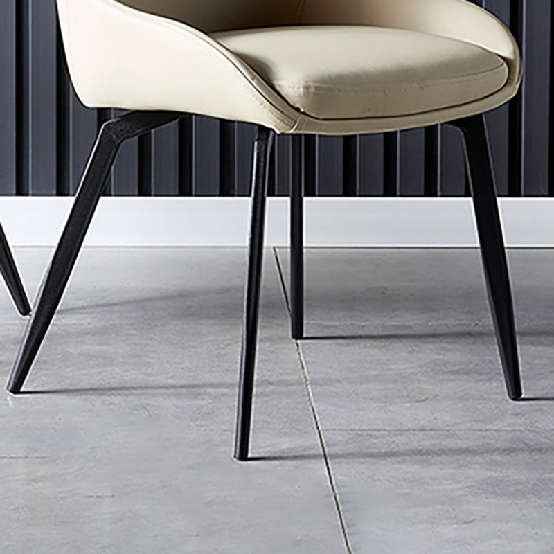 Industrial Arm Solid Back Dining Side Chair Leather Dining Side Chair Clearhalo ' kitchen&dining_furn' 'Dining Chairs' 'Dining Tables & Seating' 'dining_chair' 'furn' 'furn_dining_chair' 'Furniture' 'furniture_dining_chair' 'Kitchen & Dining Furniture' 'kitchen' 4612828