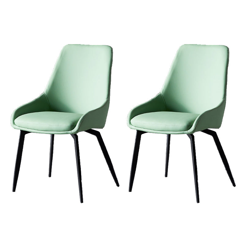 Industrial Arm Solid Back Dining Side Chair Leather Dining Side Chair Green 4 Piece Set Clearhalo ' kitchen&dining_furn' 'Dining Chairs' 'Dining Tables & Seating' 'dining_chair' 'furn' 'furn_dining_chair' 'Furniture' 'furniture_dining_chair' 'Kitchen & Dining Furniture' 'kitchen' 4612832