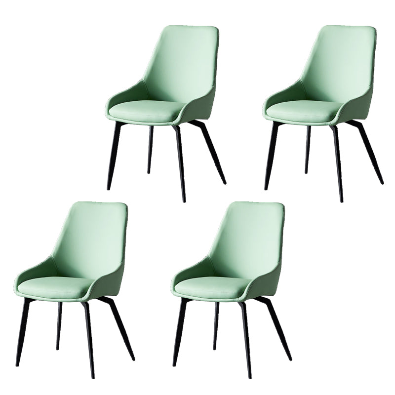 Industrial Arm Solid Back Dining Side Chair Leather Dining Side Chair Green 2 Piece Set Clearhalo ' kitchen&dining_furn' 'Dining Chairs' 'Dining Tables & Seating' 'dining_chair' 'furn' 'furn_dining_chair' 'Furniture' 'furniture_dining_chair' 'Kitchen & Dining Furniture' 'kitchen' 4612833