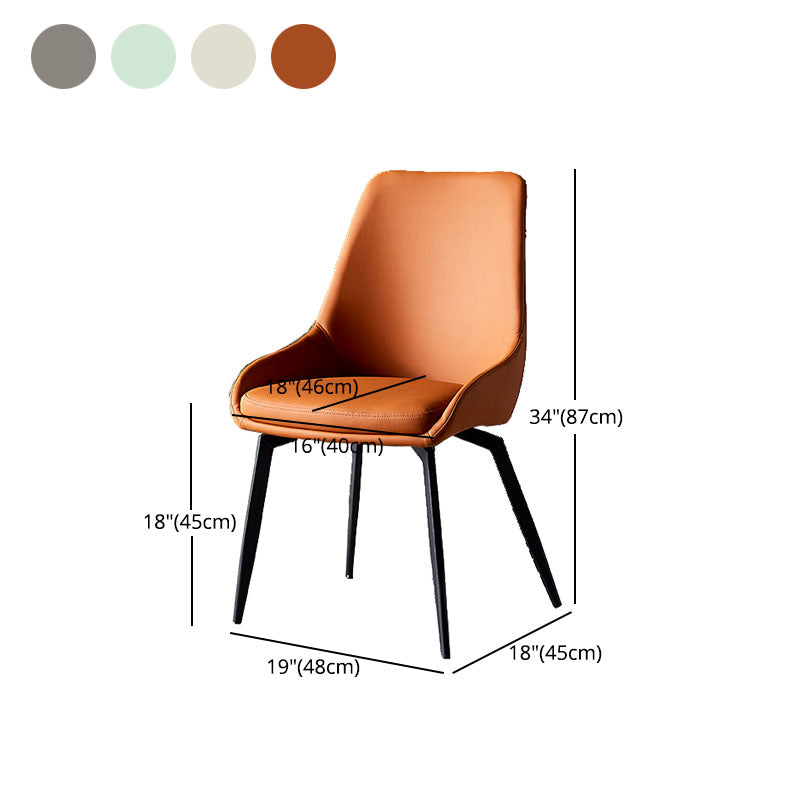 Industrial Arm Solid Back Dining Side Chair Leather Dining Side Chair Clearhalo ' kitchen&dining_furn' 'Dining Chairs' 'Dining Tables & Seating' 'dining_chair' 'furn' 'furn_dining_chair' 'Furniture' 'furniture_dining_chair' 'Kitchen & Dining Furniture' 'kitchen' 4612834