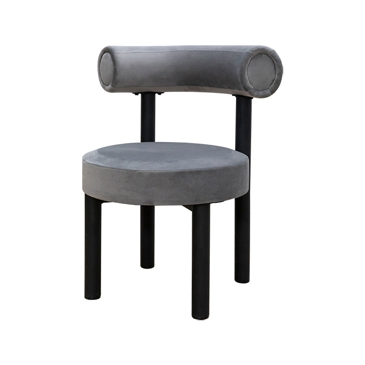 Contemporary Velvet Dining Chair Metal Dining Armless Chair for Restaurant Use Dark Gray 1 Piece Clearhalo ' kitchen&dining_furn' 'Dining Chairs' 'Dining Tables & Seating' 'dining_chair' 'furn' 'furn_dining_chair' 'Furniture' 'furniture_dining_chair' 'Kitchen & Dining Furniture' 'kitchen' 4612836