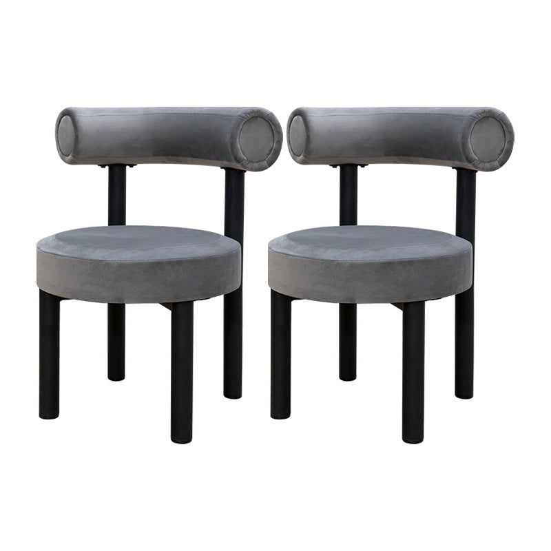 Contemporary Velvet Dining Chair Metal Dining Armless Chair for Restaurant Use Dark Gray 2 Piece Set Clearhalo ' kitchen&dining_furn' 'Dining Chairs' 'Dining Tables & Seating' 'dining_chair' 'furn' 'furn_dining_chair' 'Furniture' 'furniture_dining_chair' 'Kitchen & Dining Furniture' 'kitchen' 4612837