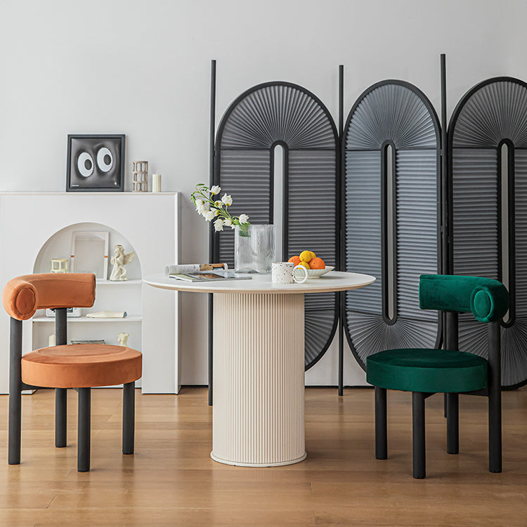 Contemporary Velvet Dining Chair Metal Dining Armless Chair for Restaurant Use Clearhalo ' kitchen&dining_furn' 'Dining Chairs' 'Dining Tables & Seating' 'dining_chair' 'furn' 'furn_dining_chair' 'Furniture' 'furniture_dining_chair' 'Kitchen & Dining Furniture' 'kitchen' 4612838