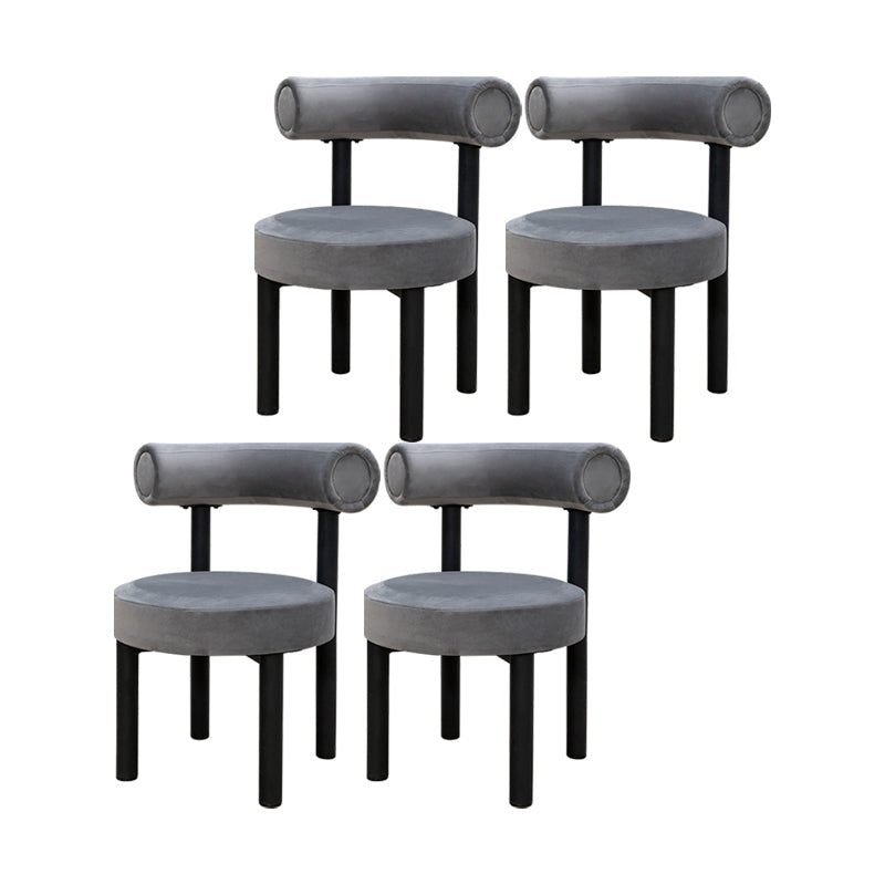 Contemporary Velvet Dining Chair Metal Dining Armless Chair for Restaurant Use Dark Gray 4 Piece Set Clearhalo ' kitchen&dining_furn' 'Dining Chairs' 'Dining Tables & Seating' 'dining_chair' 'furn' 'furn_dining_chair' 'Furniture' 'furniture_dining_chair' 'Kitchen & Dining Furniture' 'kitchen' 4612840