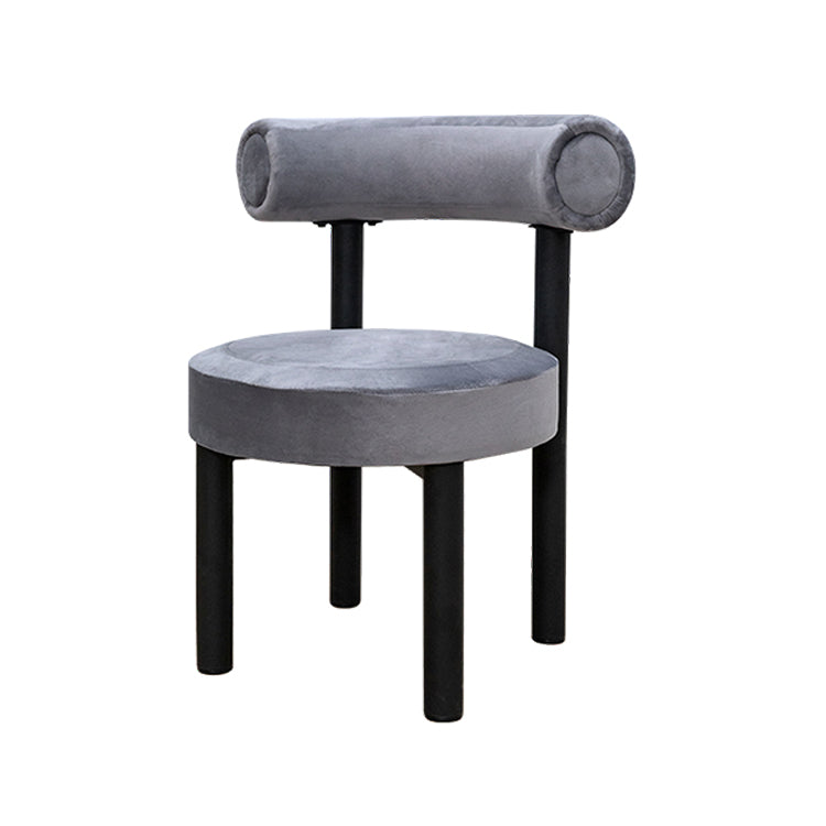 Contemporary Velvet Dining Chair Metal Dining Armless Chair for Restaurant Use Light Gray 1 Piece Clearhalo ' kitchen&dining_furn' 'Dining Chairs' 'Dining Tables & Seating' 'dining_chair' 'furn' 'furn_dining_chair' 'Furniture' 'furniture_dining_chair' 'Kitchen & Dining Furniture' 'kitchen' 4612841