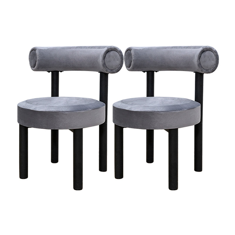 Contemporary Velvet Dining Chair Metal Dining Armless Chair for Restaurant Use Light Gray 2 Piece Set Clearhalo ' kitchen&dining_furn' 'Dining Chairs' 'Dining Tables & Seating' 'dining_chair' 'furn' 'furn_dining_chair' 'Furniture' 'furniture_dining_chair' 'Kitchen & Dining Furniture' 'kitchen' 4612844
