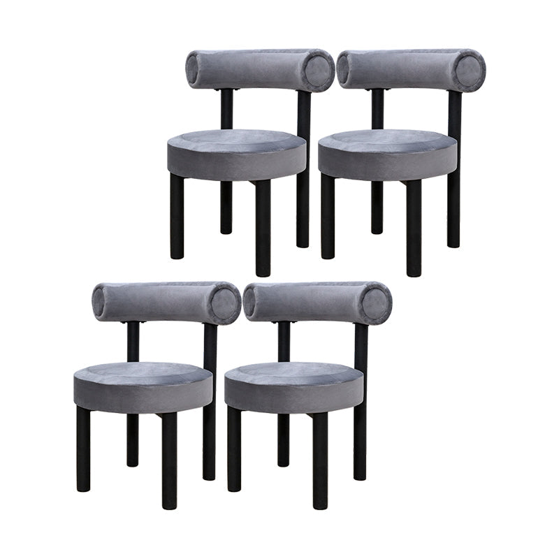 Contemporary Velvet Dining Chair Metal Dining Armless Chair for Restaurant Use Light Gray 4 Piece Set Clearhalo ' kitchen&dining_furn' 'Dining Chairs' 'Dining Tables & Seating' 'dining_chair' 'furn' 'furn_dining_chair' 'Furniture' 'furniture_dining_chair' 'Kitchen & Dining Furniture' 'kitchen' 4612845