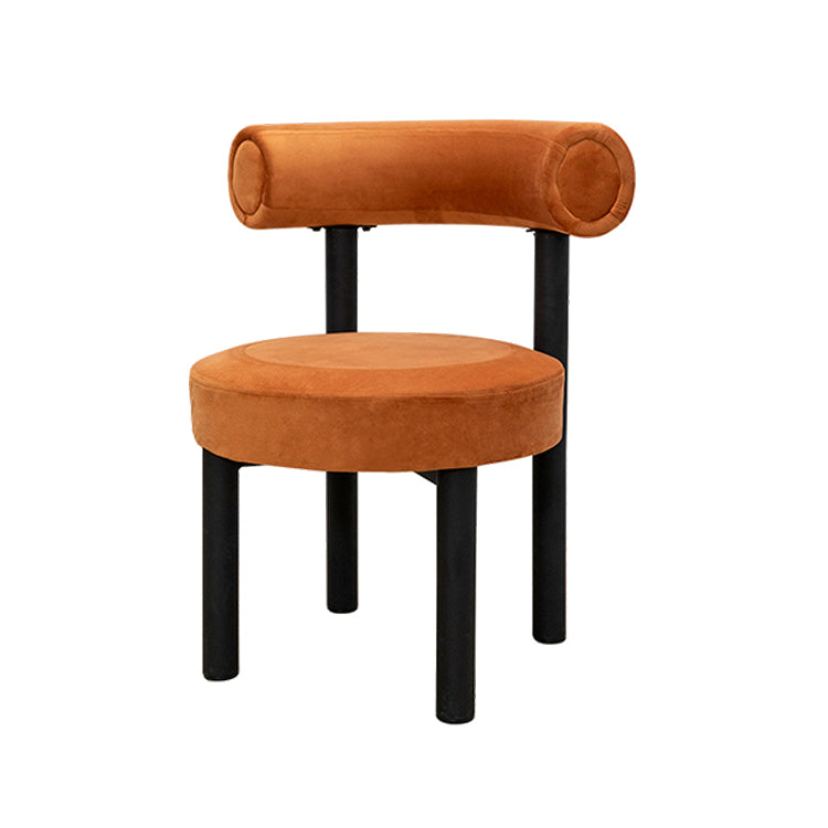Contemporary Velvet Dining Chair Metal Dining Armless Chair for Restaurant Use Orange 1 Piece Clearhalo ' kitchen&dining_furn' 'Dining Chairs' 'Dining Tables & Seating' 'dining_chair' 'furn' 'furn_dining_chair' 'Furniture' 'furniture_dining_chair' 'Kitchen & Dining Furniture' 'kitchen' 4612847