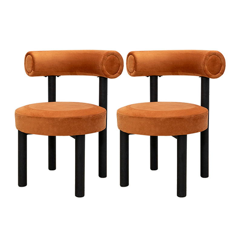 Contemporary Velvet Dining Chair Metal Dining Armless Chair for Restaurant Use Orange 2 Piece Set Clearhalo ' kitchen&dining_furn' 'Dining Chairs' 'Dining Tables & Seating' 'dining_chair' 'furn' 'furn_dining_chair' 'Furniture' 'furniture_dining_chair' 'Kitchen & Dining Furniture' 'kitchen' 4612850