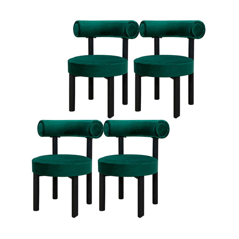 Contemporary Velvet Dining Chair Metal Dining Armless Chair for Restaurant Use Green 4 Piece Set Clearhalo ' kitchen&dining_furn' 'Dining Chairs' 'Dining Tables & Seating' 'dining_chair' 'furn' 'furn_dining_chair' 'Furniture' 'furniture_dining_chair' 'Kitchen & Dining Furniture' 'kitchen' 4612863