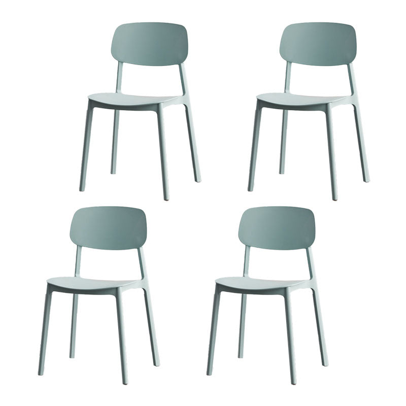 Modern Plastic Home Side Chair Open Back Matte Finish Dining Chair Blue 4 Piece Set Clearhalo ' kitchen&dining_furn' 'Dining Chairs' 'Dining Tables & Seating' 'dining_chair' 'furn' 'furn_dining_chair' 'Furniture' 'furniture_dining_chair' 'Kitchen & Dining Furniture' 'kitchen' 4612889