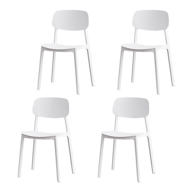 Modern Plastic Home Side Chair Open Back Matte Finish Dining Chair White 4 Piece Set Clearhalo ' kitchen&dining_furn' 'Dining Chairs' 'Dining Tables & Seating' 'dining_chair' 'furn' 'furn_dining_chair' 'Furniture' 'furniture_dining_chair' 'Kitchen & Dining Furniture' 'kitchen' 4612890