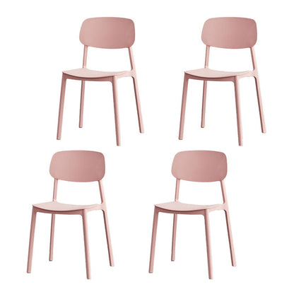 Modern Plastic Home Side Chair Open Back Matte Finish Dining Chair Pink 4 Piece Set Clearhalo ' kitchen&dining_furn' 'Dining Chairs' 'Dining Tables & Seating' 'dining_chair' 'furn' 'furn_dining_chair' 'Furniture' 'furniture_dining_chair' 'Kitchen & Dining Furniture' 'kitchen' 4612892