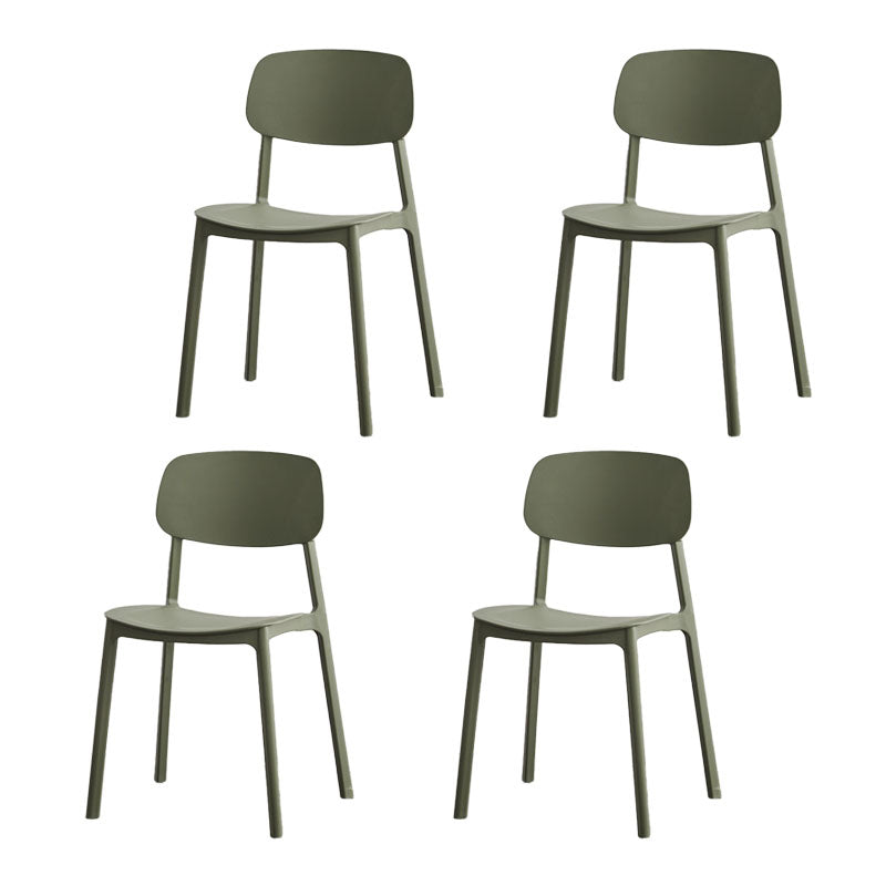 Modern Plastic Home Side Chair Open Back Matte Finish Dining Chair Army Green 4 Piece Set Clearhalo ' kitchen&dining_furn' 'Dining Chairs' 'Dining Tables & Seating' 'dining_chair' 'furn' 'furn_dining_chair' 'Furniture' 'furniture_dining_chair' 'Kitchen & Dining Furniture' 'kitchen' 4612894