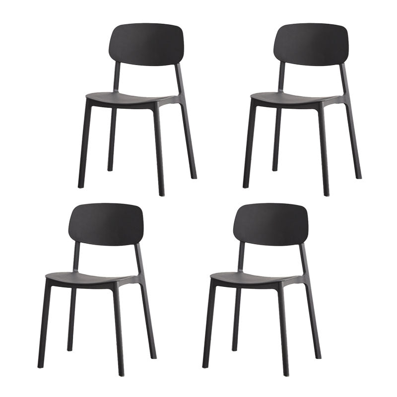Modern Plastic Home Side Chair Open Back Matte Finish Dining Chair Black 4 Piece Set Clearhalo ' kitchen&dining_furn' 'Dining Chairs' 'Dining Tables & Seating' 'dining_chair' 'furn' 'furn_dining_chair' 'Furniture' 'furniture_dining_chair' 'Kitchen & Dining Furniture' 'kitchen' 4612898