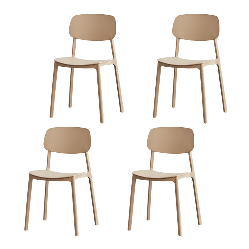 Modern Plastic Home Side Chair Open Back Matte Finish Dining Chair Light Coffee 4 Piece Set Clearhalo ' kitchen&dining_furn' 'Dining Chairs' 'Dining Tables & Seating' 'dining_chair' 'furn' 'furn_dining_chair' 'Furniture' 'furniture_dining_chair' 'Kitchen & Dining Furniture' 'kitchen' 4612902