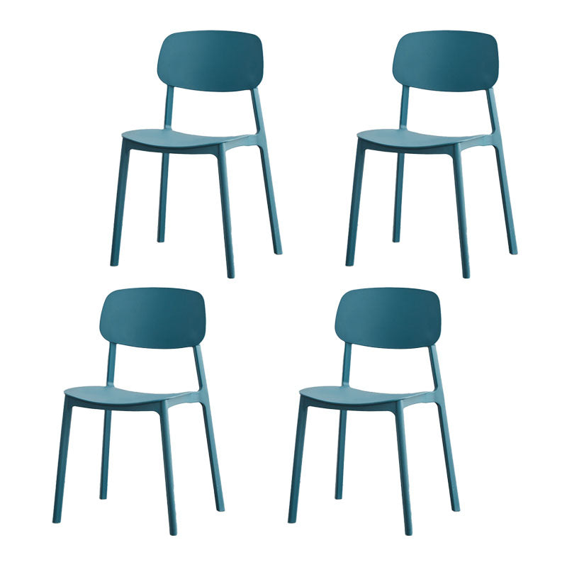 Modern Plastic Home Side Chair Open Back Matte Finish Dining Chair Peacock Blue 4 Piece Set Clearhalo ' kitchen&dining_furn' 'Dining Chairs' 'Dining Tables & Seating' 'dining_chair' 'furn' 'furn_dining_chair' 'Furniture' 'furniture_dining_chair' 'Kitchen & Dining Furniture' 'kitchen' 4612905