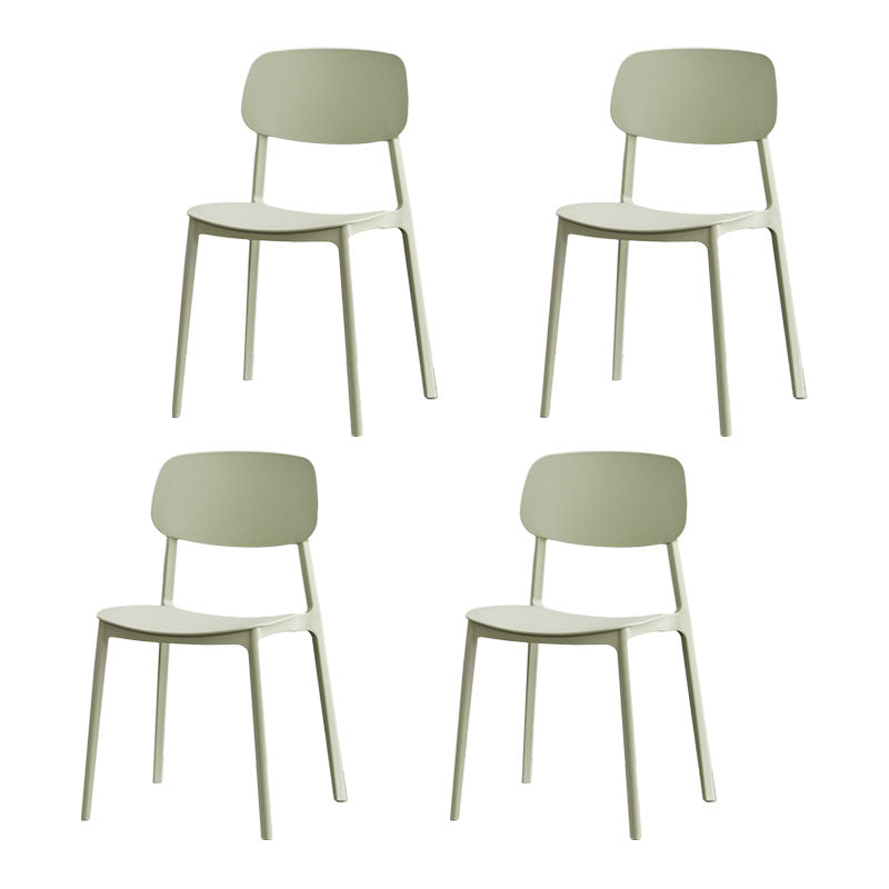 Modern Plastic Home Side Chair Open Back Matte Finish Dining Chair Pea Green 4 Piece Set Clearhalo ' kitchen&dining_furn' 'Dining Chairs' 'Dining Tables & Seating' 'dining_chair' 'furn' 'furn_dining_chair' 'Furniture' 'furniture_dining_chair' 'Kitchen & Dining Furniture' 'kitchen' 4612906