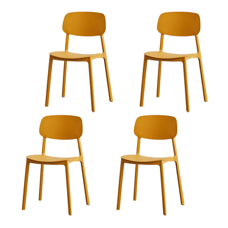 Modern Plastic Home Side Chair Open Back Matte Finish Dining Chair Ginger 4 Piece Set Clearhalo ' kitchen&dining_furn' 'Dining Chairs' 'Dining Tables & Seating' 'dining_chair' 'furn' 'furn_dining_chair' 'Furniture' 'furniture_dining_chair' 'Kitchen & Dining Furniture' 'kitchen' 4612907