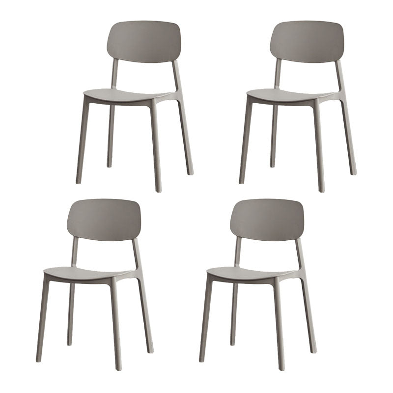 Modern Plastic Home Side Chair Open Back Matte Finish Dining Chair Dark Gray 4 Piece Set Clearhalo ' kitchen&dining_furn' 'Dining Chairs' 'Dining Tables & Seating' 'dining_chair' 'furn' 'furn_dining_chair' 'Furniture' 'furniture_dining_chair' 'Kitchen & Dining Furniture' 'kitchen' 4612908
