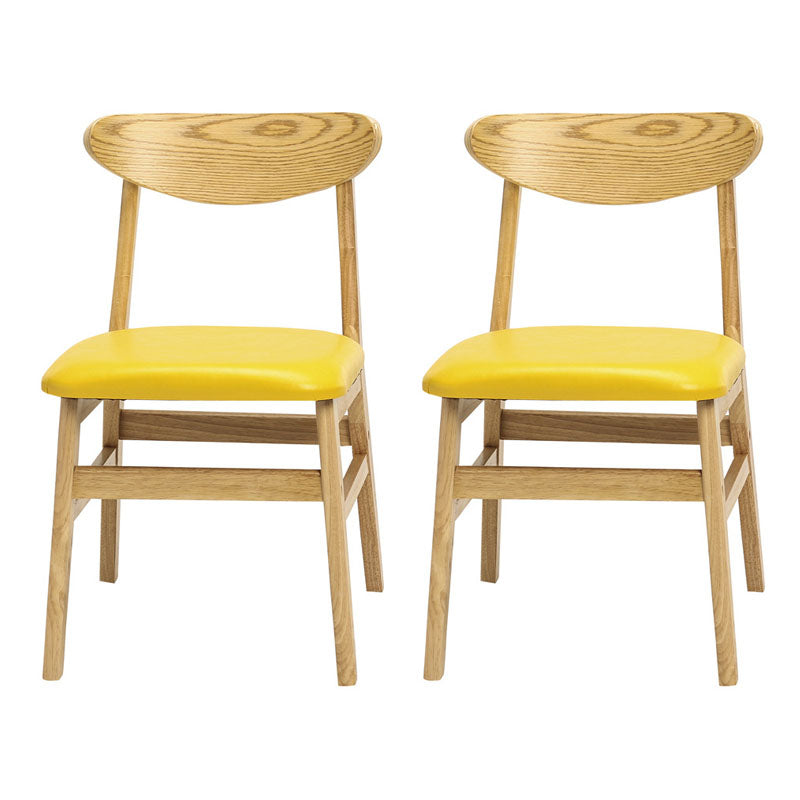 Modern Upholstered Home Side Chair Open Back Matte Finish Dining Chair Yellow Set of 2 Clearhalo ' kitchen&dining_furn' 'Dining Chairs' 'Dining Tables & Seating' 'dining_chair' 'Furniture' 'furniture_dining_chair' 'Kitchen & Dining Furniture' 'kitchen' 4612927