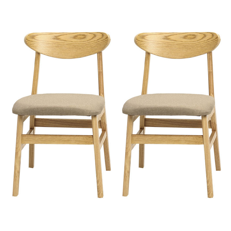 Modern Upholstered Home Side Chair Open Back Matte Finish Dining Chair Light Khaki Set of 2 Clearhalo ' kitchen&dining_furn' 'Dining Chairs' 'Dining Tables & Seating' 'dining_chair' 'Furniture' 'furniture_dining_chair' 'Kitchen & Dining Furniture' 'kitchen' 4612939