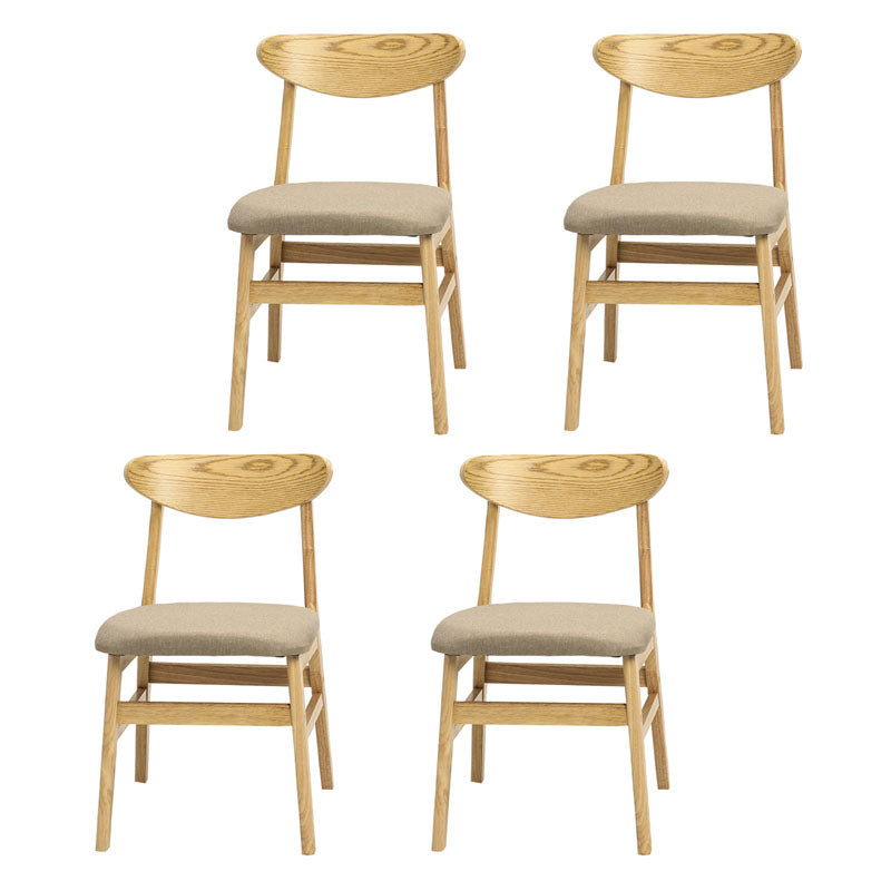 Modern Upholstered Home Side Chair Open Back Matte Finish Dining Chair Light Khaki Set of 4 Clearhalo ' kitchen&dining_furn' 'Dining Chairs' 'Dining Tables & Seating' 'dining_chair' 'Furniture' 'furniture_dining_chair' 'Kitchen & Dining Furniture' 'kitchen' 4612940