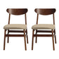 Modern Upholstered Home Side Chair Open Back Matte Finish Dining Chair Khaki Set of 2 Clearhalo ' kitchen&dining_furn' 'Dining Chairs' 'Dining Tables & Seating' 'dining_chair' 'Furniture' 'furniture_dining_chair' 'Kitchen & Dining Furniture' 'kitchen' 4612941