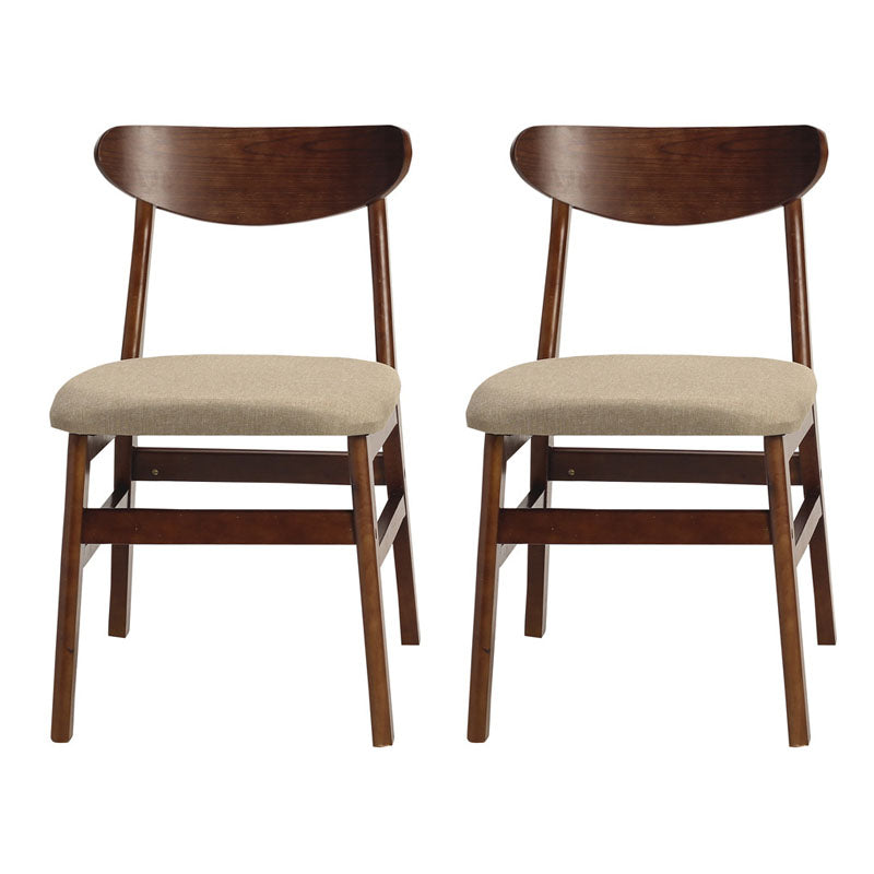 Modern Upholstered Home Side Chair Open Back Matte Finish Dining Chair Khaki Set of 2 Clearhalo ' kitchen&dining_furn' 'Dining Chairs' 'Dining Tables & Seating' 'dining_chair' 'Furniture' 'furniture_dining_chair' 'Kitchen & Dining Furniture' 'kitchen' 4612941
