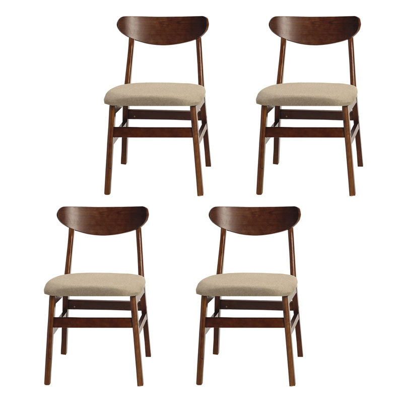 Modern Upholstered Home Side Chair Open Back Matte Finish Dining Chair Khaki Set of 4 Clearhalo ' kitchen&dining_furn' 'Dining Chairs' 'Dining Tables & Seating' 'dining_chair' 'Furniture' 'furniture_dining_chair' 'Kitchen & Dining Furniture' 'kitchen' 4612942