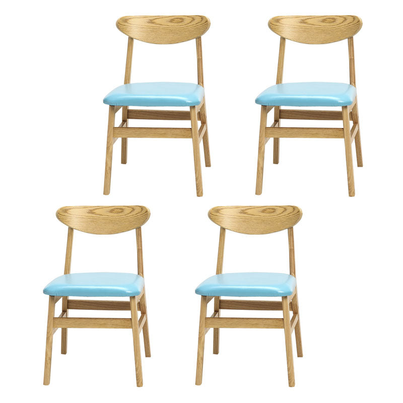 Modern Upholstered Home Side Chair Open Back Matte Finish Dining Chair Sky Blue Set of 4 Clearhalo ' kitchen&dining_furn' 'Dining Chairs' 'Dining Tables & Seating' 'dining_chair' 'Furniture' 'furniture_dining_chair' 'Kitchen & Dining Furniture' 'kitchen' 4612946