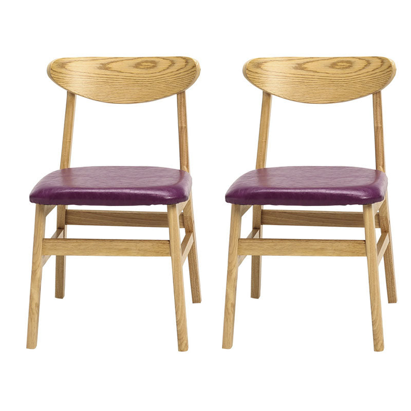 Modern Upholstered Home Side Chair Open Back Matte Finish Dining Chair Purple Set of 2 Clearhalo ' kitchen&dining_furn' 'Dining Chairs' 'Dining Tables & Seating' 'dining_chair' 'Furniture' 'furniture_dining_chair' 'Kitchen & Dining Furniture' 'kitchen' 4612951