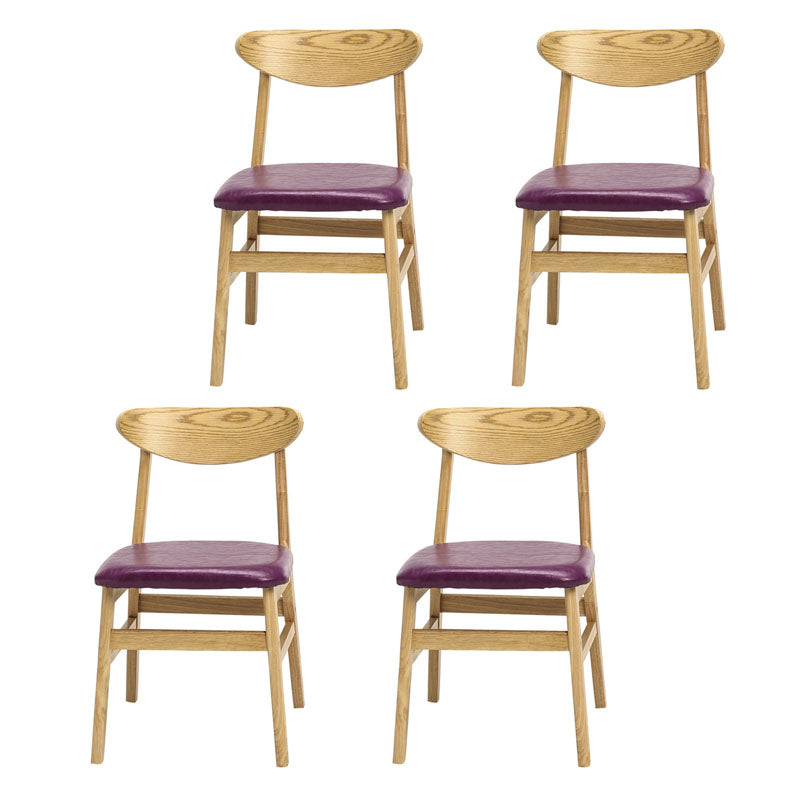 Modern Upholstered Home Side Chair Open Back Matte Finish Dining Chair Purple Set of 4 Clearhalo ' kitchen&dining_furn' 'Dining Chairs' 'Dining Tables & Seating' 'dining_chair' 'Furniture' 'furniture_dining_chair' 'Kitchen & Dining Furniture' 'kitchen' 4612952
