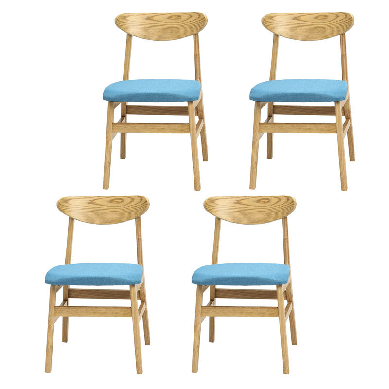 Modern Upholstered Home Side Chair Open Back Matte Finish Dining Chair Light Blue Set of 4 Clearhalo ' kitchen&dining_furn' 'Dining Chairs' 'Dining Tables & Seating' 'dining_chair' 'Furniture' 'furniture_dining_chair' 'Kitchen & Dining Furniture' 'kitchen' 4612954
