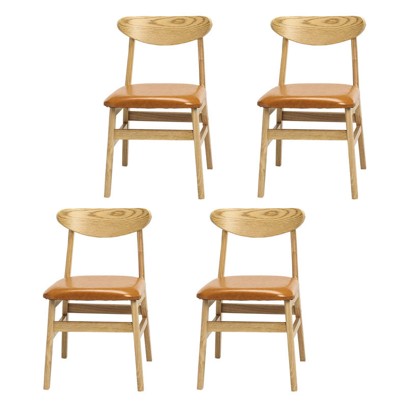 Modern Upholstered Home Side Chair Open Back Matte Finish Dining Chair Orange Set of 4 Clearhalo ' kitchen&dining_furn' 'Dining Chairs' 'Dining Tables & Seating' 'dining_chair' 'Furniture' 'furniture_dining_chair' 'Kitchen & Dining Furniture' 'kitchen' 4612960