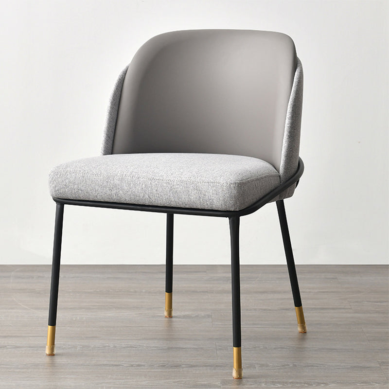 Glam Fabric Armless Dining Chairs Metal Dining Chair for Home Use Grey 1 Piece Clearhalo ' kitchen&dining_furn' 'Dining Chairs' 'Dining Tables & Seating' 'dining_chair' 'furn' 'furn_dining_chair' 'Furniture' 'furniture_dining_chair' 'Kitchen & Dining Furniture' 'kitchen' 4612963