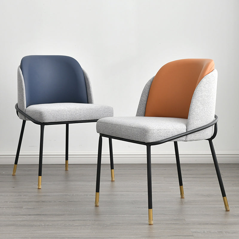 Glam Fabric Armless Dining Chairs Metal Dining Chair for Home Use Clearhalo ' kitchen&dining_furn' 'Dining Chairs' 'Dining Tables & Seating' 'dining_chair' 'furn' 'furn_dining_chair' 'Furniture' 'furniture_dining_chair' 'Kitchen & Dining Furniture' 'kitchen' 4612965