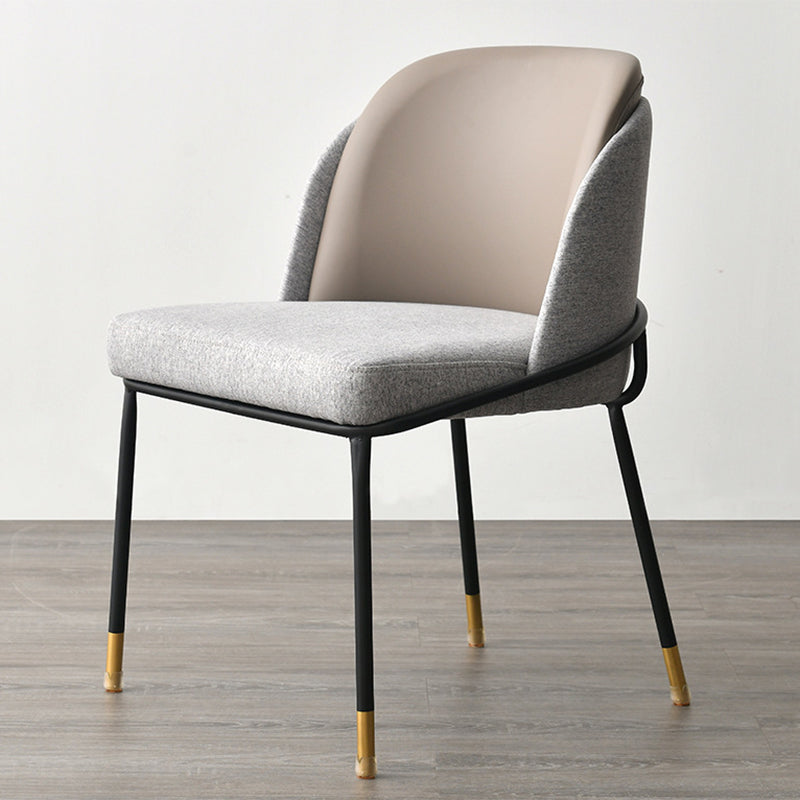 Glam Fabric Armless Dining Chairs Metal Dining Chair for Home Use Khaki 1 Piece Clearhalo ' kitchen&dining_furn' 'Dining Chairs' 'Dining Tables & Seating' 'dining_chair' 'furn' 'furn_dining_chair' 'Furniture' 'furniture_dining_chair' 'Kitchen & Dining Furniture' 'kitchen' 4612968