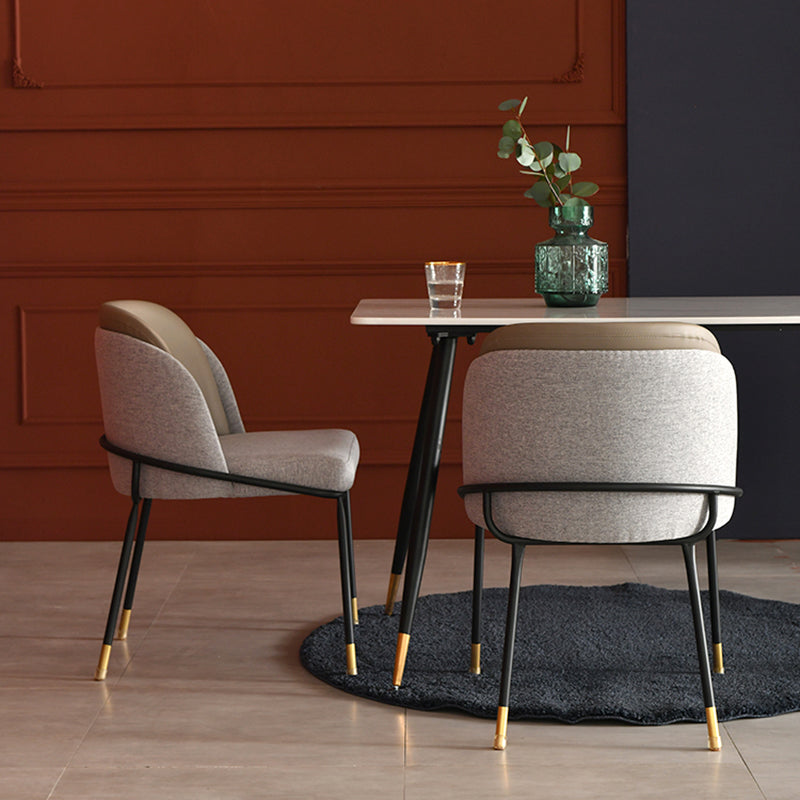 Glam Fabric Armless Dining Chairs Metal Dining Chair for Home Use Clearhalo ' kitchen&dining_furn' 'Dining Chairs' 'Dining Tables & Seating' 'dining_chair' 'furn' 'furn_dining_chair' 'Furniture' 'furniture_dining_chair' 'Kitchen & Dining Furniture' 'kitchen' 4612969