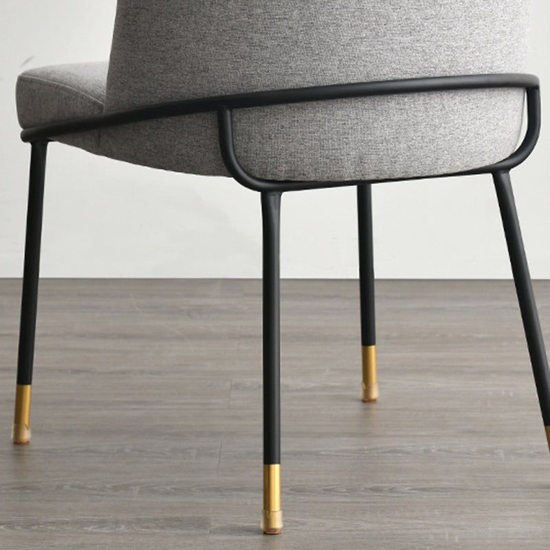 Glam Fabric Armless Dining Chairs Metal Dining Chair for Home Use Clearhalo ' kitchen&dining_furn' 'Dining Chairs' 'Dining Tables & Seating' 'dining_chair' 'furn' 'furn_dining_chair' 'Furniture' 'furniture_dining_chair' 'Kitchen & Dining Furniture' 'kitchen' 4612972