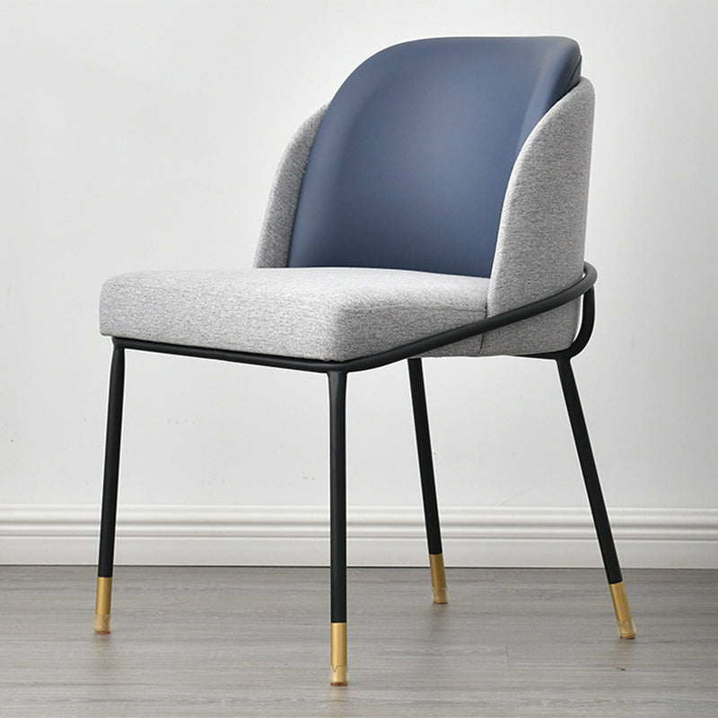 Glam Fabric Armless Dining Chairs Metal Dining Chair for Home Use Blue 1 Piece Clearhalo ' kitchen&dining_furn' 'Dining Chairs' 'Dining Tables & Seating' 'dining_chair' 'furn' 'furn_dining_chair' 'Furniture' 'furniture_dining_chair' 'Kitchen & Dining Furniture' 'kitchen' 4612974