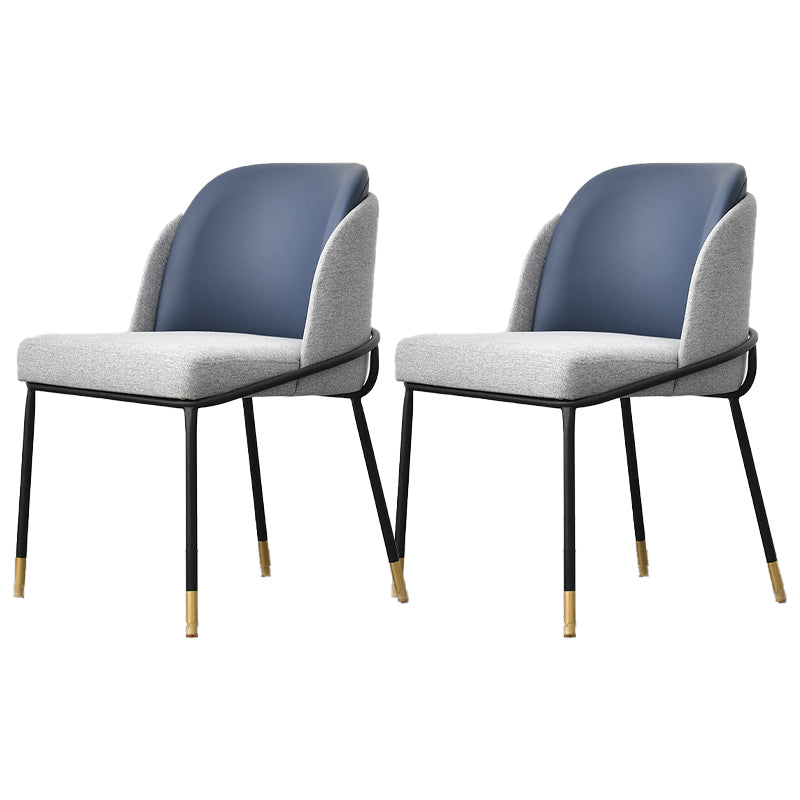 Glam Fabric Armless Dining Chairs Metal Dining Chair for Home Use Blue 2 Piece Set Clearhalo ' kitchen&dining_furn' 'Dining Chairs' 'Dining Tables & Seating' 'dining_chair' 'furn' 'furn_dining_chair' 'Furniture' 'furniture_dining_chair' 'Kitchen & Dining Furniture' 'kitchen' 4612977