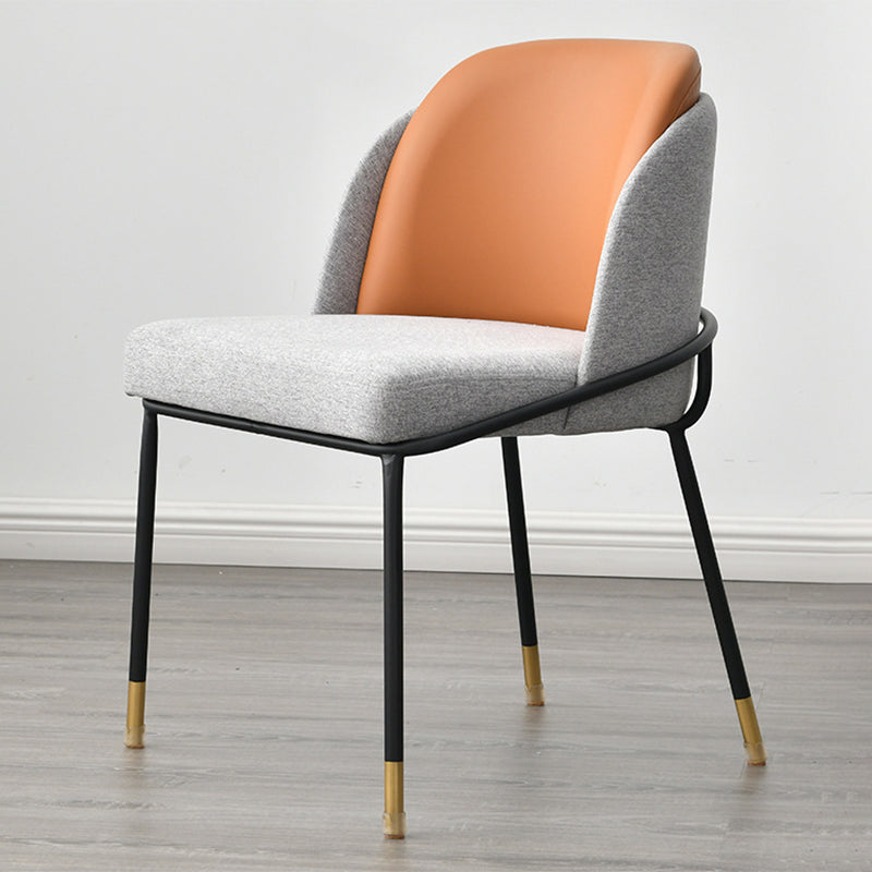 Glam Fabric Armless Dining Chairs Metal Dining Chair for Home Use Brown 1 Piece Clearhalo ' kitchen&dining_furn' 'Dining Chairs' 'Dining Tables & Seating' 'dining_chair' 'furn' 'furn_dining_chair' 'Furniture' 'furniture_dining_chair' 'Kitchen & Dining Furniture' 'kitchen' 4612981