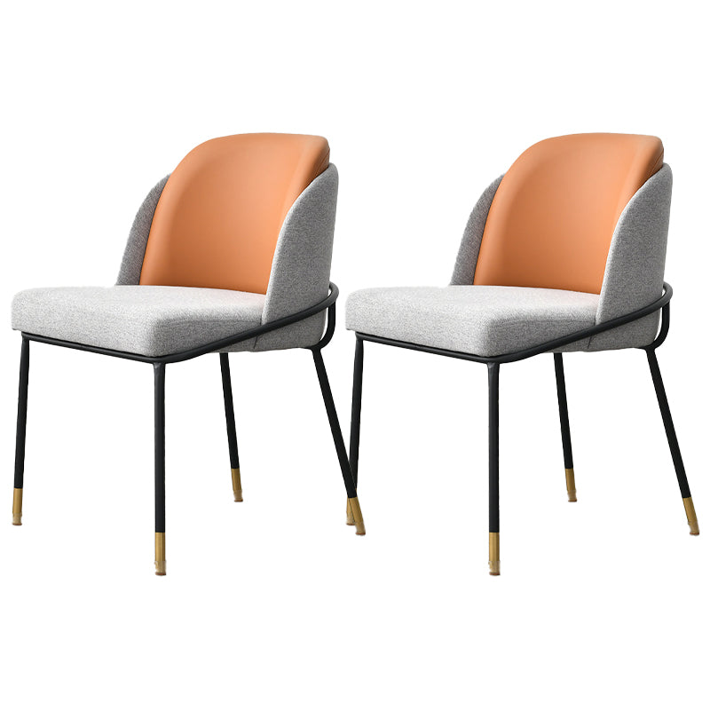 Glam Fabric Armless Dining Chairs Metal Dining Chair for Home Use Brown 2 Piece Set Clearhalo ' kitchen&dining_furn' 'Dining Chairs' 'Dining Tables & Seating' 'dining_chair' 'furn' 'furn_dining_chair' 'Furniture' 'furniture_dining_chair' 'Kitchen & Dining Furniture' 'kitchen' 4612982