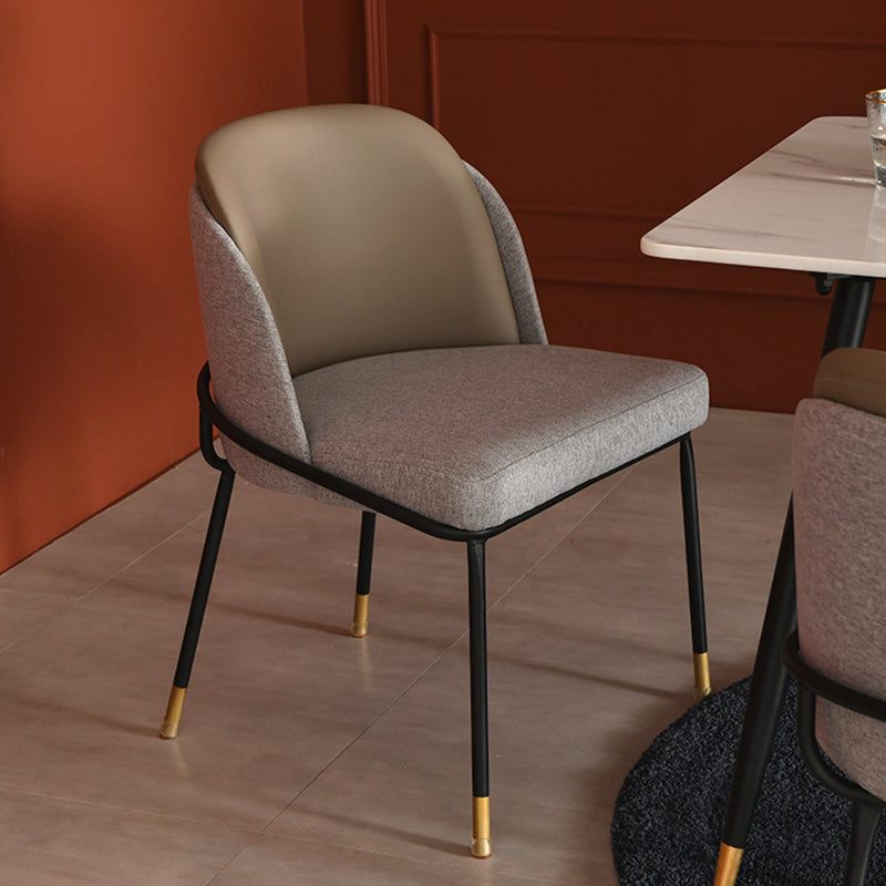 Glam Fabric Armless Dining Chairs Metal Dining Chair for Home Use Clearhalo ' kitchen&dining_furn' 'Dining Chairs' 'Dining Tables & Seating' 'dining_chair' 'furn' 'furn_dining_chair' 'Furniture' 'furniture_dining_chair' 'Kitchen & Dining Furniture' 'kitchen' 4612983