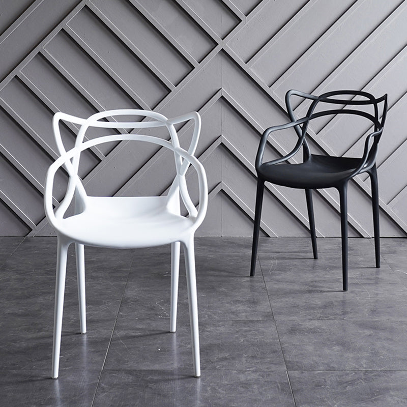 Contemporary Chairs Dining Arm Open Back Side Chairs with Plastic Legs for Kitchen Clearhalo ' kitchen&dining_furn' 'Dining Chairs' 'Dining Tables & Seating' 'dining_chair' 'furn' 'furn_dining_chair' 'Furniture' 'furniture_dining_chair' 'Kitchen & Dining Furniture' 'kitchen' 4612990