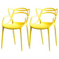 Contemporary Chairs Dining Arm Open Back Side Chairs with Plastic Legs for Kitchen Yellow 2 Piece Set Clearhalo ' kitchen&dining_furn' 'Dining Chairs' 'Dining Tables & Seating' 'dining_chair' 'furn' 'furn_dining_chair' 'Furniture' 'furniture_dining_chair' 'Kitchen & Dining Furniture' 'kitchen' 4612993