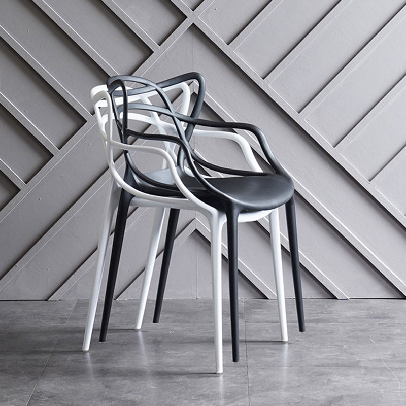 Contemporary Chairs Dining Arm Open Back Side Chairs with Plastic Legs for Kitchen Clearhalo ' kitchen&dining_furn' 'Dining Chairs' 'Dining Tables & Seating' 'dining_chair' 'furn' 'furn_dining_chair' 'Furniture' 'furniture_dining_chair' 'Kitchen & Dining Furniture' 'kitchen' 4612994