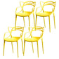 Contemporary Chairs Dining Arm Open Back Side Chairs with Plastic Legs for Kitchen Yellow 4 Piece Set Clearhalo ' kitchen&dining_furn' 'Dining Chairs' 'Dining Tables & Seating' 'dining_chair' 'furn' 'furn_dining_chair' 'Furniture' 'furniture_dining_chair' 'Kitchen & Dining Furniture' 'kitchen' 4612995