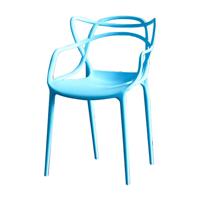 Contemporary Chairs Dining Arm Open Back Side Chairs with Plastic Legs for Kitchen Clearhalo ' kitchen&dining_furn' 'Dining Chairs' 'Dining Tables & Seating' 'dining_chair' 'furn' 'furn_dining_chair' 'Furniture' 'furniture_dining_chair' 'Kitchen & Dining Furniture' 'kitchen' 4612998